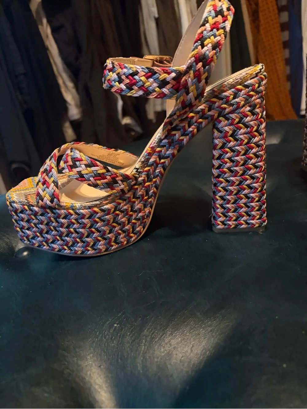 Jessica Simpson Multicolor Braided Platform Heel